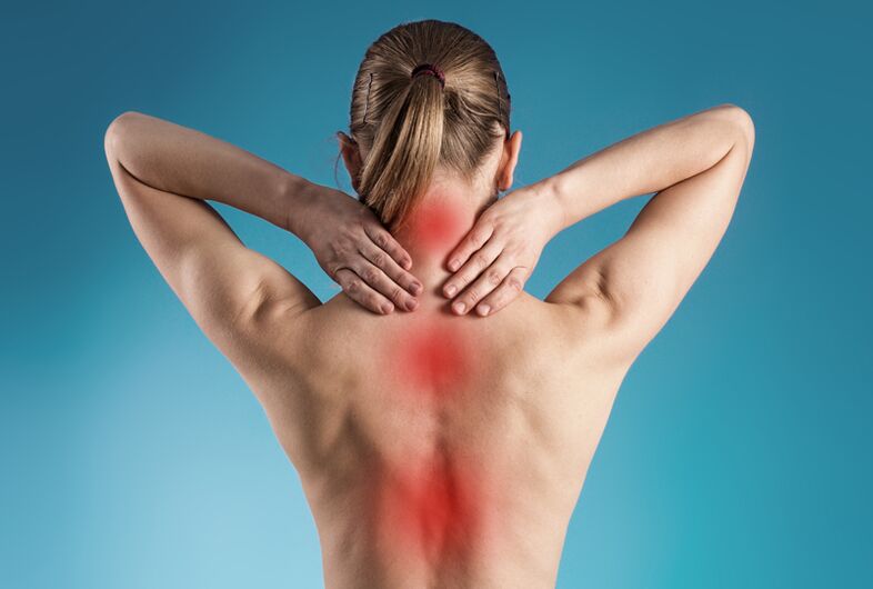 Douleur au cou avec ostéochondrose cervicale